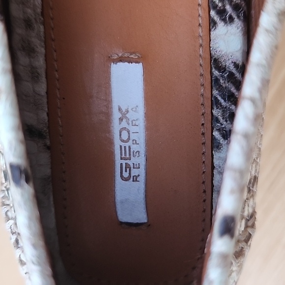 GEOX Respira Snakeskin Italian leather Mules Loafers Driving Shoes Size EU 39 - Picture 7 of 10